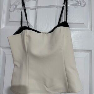 BN Reformation Melanie Top. Size 6 Elegant Cream and Black Women's Top